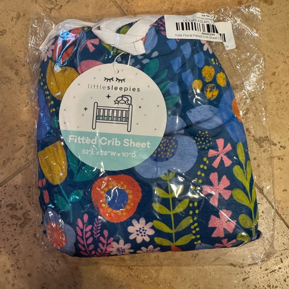 Little Sleepies Folk Floral Fitted Crib Sheet
